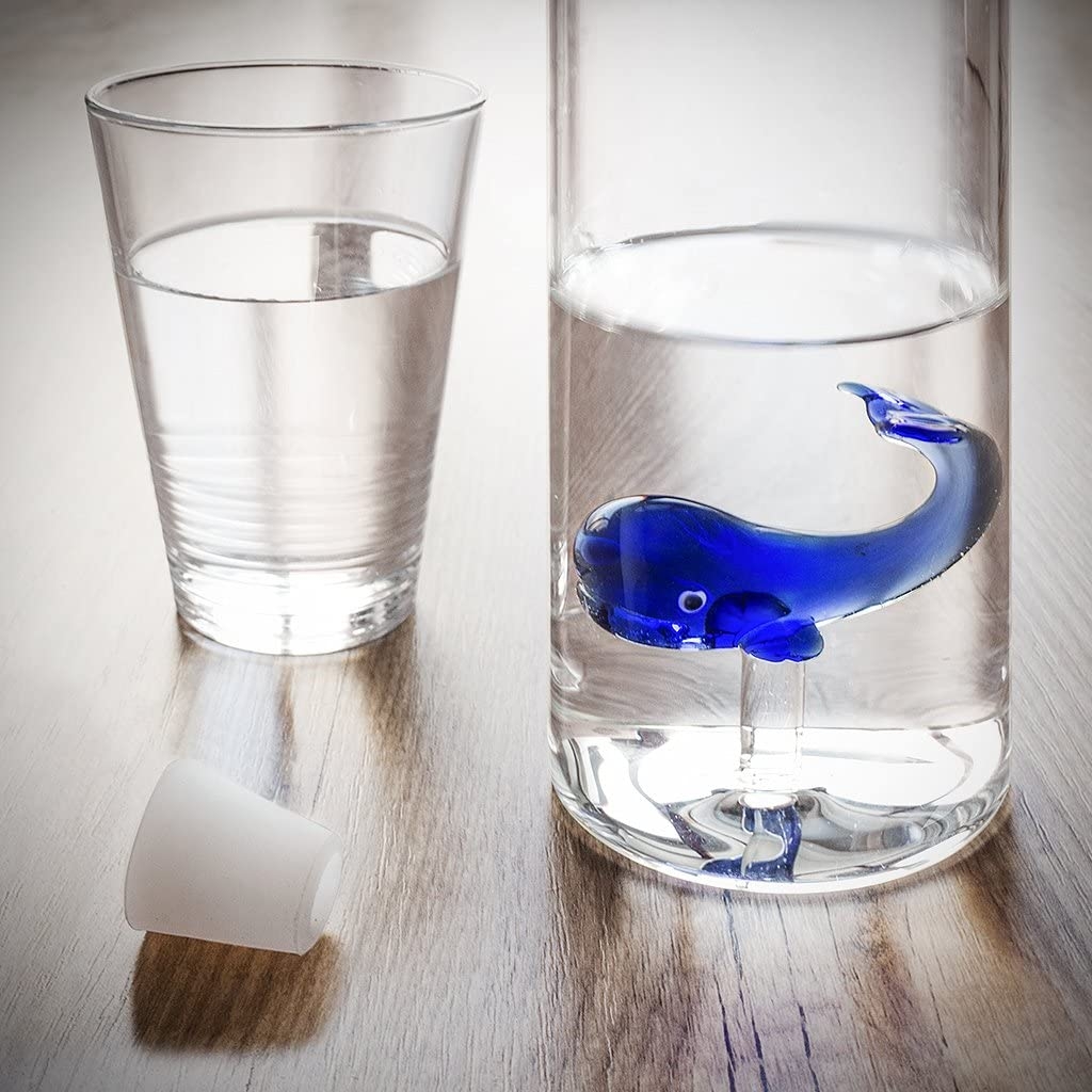 Acquista online Balvi bottiglia acqua vetro borosilicato BLue Whale L. 1,2 Balvi